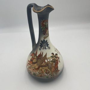Vase Water pitcher Ancient Greece Goddess playing music ridding in a Chariot